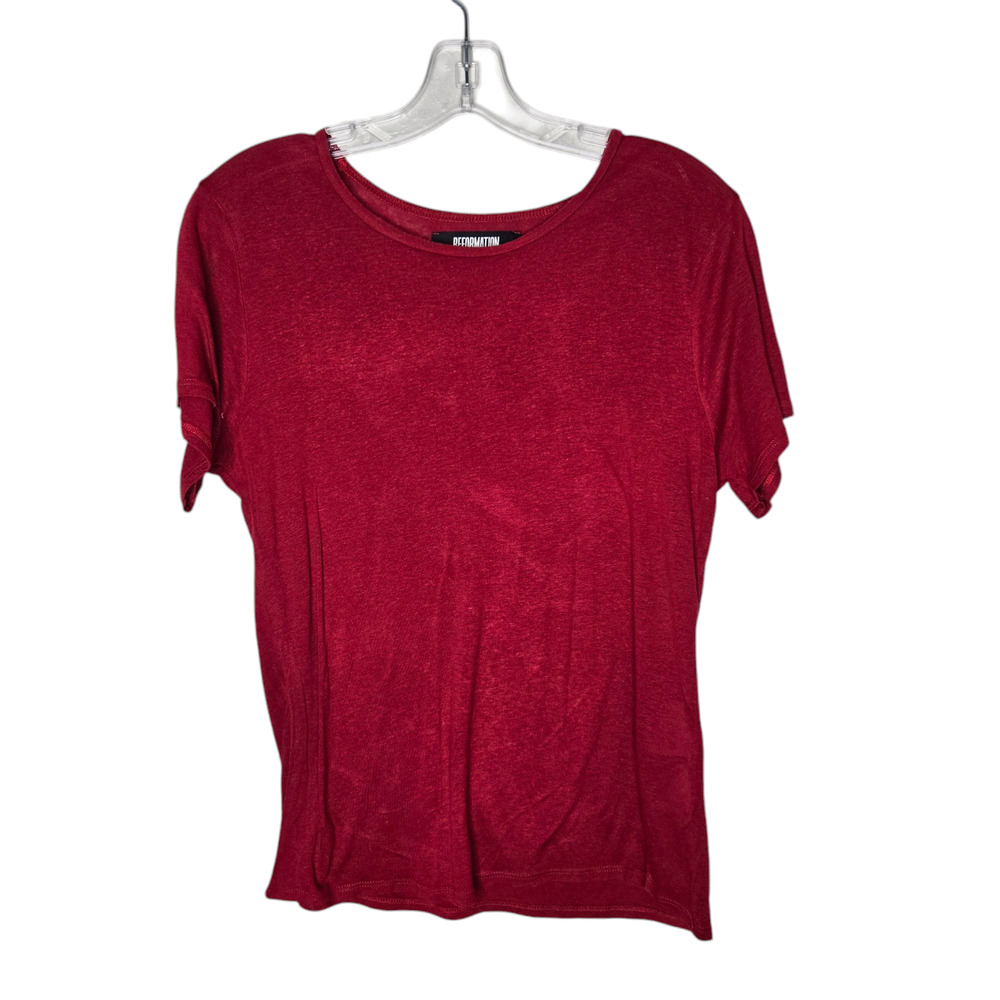 Reformation Womens Size S Tshirt Short Sleeve Lightweight Pullover Basic Tee Red